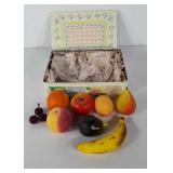 Italian marble fruit with tin, hand carved and