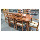 Dining table, 36 x 60, 6 chairs-4 sides and 2