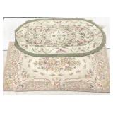 Two hook rugs, oval 34x54 (shows wear) and