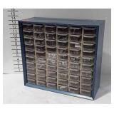 Akro Mils hardware organizer and contents, 16" ×