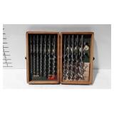 Irwin solid center auger bit set with wooden case