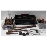 Tools: screwdrivers, nut drivers, tool caddy,