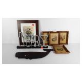 Wall art, whale wooden plaque, four Paul Porter