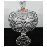 Glassware, moon and stars compote, 13"