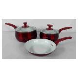 Cookware, tasty skillet and pots with lids