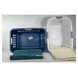 Bath mats and laundry baskets, includes two