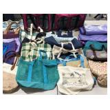 Large group of tote bags, crafting bag,