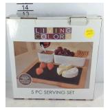 Living colors 5 piece serving set, new in box