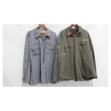 Two button-ups, Timberland and Cabela