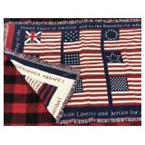 Two throws, woven Pledge of Allegiance throw