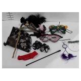 Masquerade masks, dream catchers, fan, cigarette