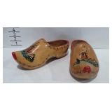 Wooden Dutch Shoes, with wall hangers added