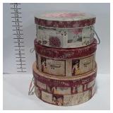 Set of three decorative hat boxes