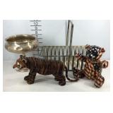 Home decor, American flag coin bank, beaded