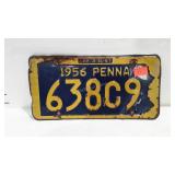 1956 Pennsylvania license plate