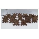 Set of 16 decorative floral curtain tie-backs, 4"