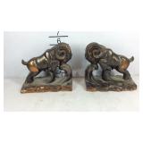 Pair of ram goat bookends