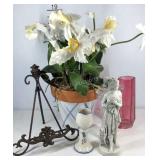 Home decor, everlasting flowers, vases, cast