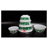 Set of Hazel Atlas milk glass nesting mixing