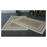 Two rubber backed area rugs, 8 x 5, neutral