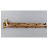 Four wooden canes, 36" in length