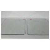 Two pieces of beveled glass, 24 x 24, chipped as