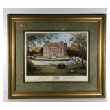 Hawkesbury Hall print, framed and matted, frame
