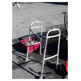 2pc lot, Handicap Walker, and  Garden decor piece