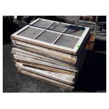 18 Early Windows Sashes, wood framed 6 pane