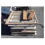 Early Wood Framed Window Sashes, 16 total,