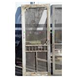 Early Farm House Screen Door, wood framed, 32x80