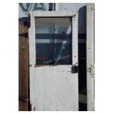 Early Door, wood framed window top view, 37x77