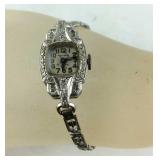 14k gold and diamond ladies watch, 22 diamond