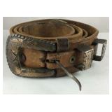 Sterling silver and gold overlay western belt