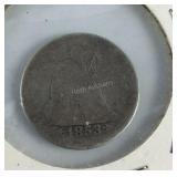 1853 seated liberty quarter