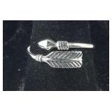 Sterling silver arrow ring size 7