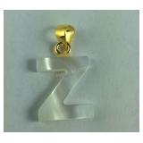 Mother of pearl Z pendant 14k yellow gold over