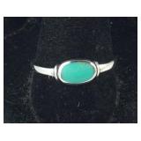 Sterling silver size 10 ring with stone