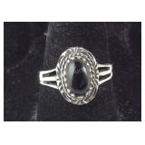 Sterling silver size 7 ring with stone