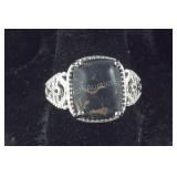 Size 9 mojave black turquoise 5.5ct solitaire