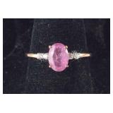 Size 6 rose gold over Sterling hot pink sapphire