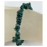 6mm green malachite chip 8in stretch bracelet