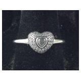 Heart inside Heart CZ Cluster Ring, 2.6 grams