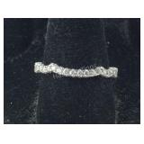 CZ Band Ring, 2.3 grams  Sterling Silver, size