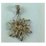 Vintage Wire Silver Flower Pendant, 2.1 grams