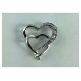 Genuine Diamond Heart Pendant, 1.4 grams