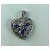 Genuine: Amethyst, Tanzanite & Diamond Heart
