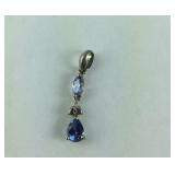 Genuine Tanzanite & Diamond Pendant, 0.5 grams