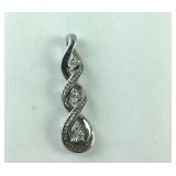 Genuine Diamond Swirl Pendant, 3 grams  Sterling