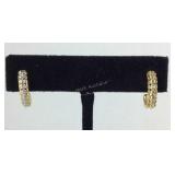 Genuine Diamond Stud "C" Earrings Gold over